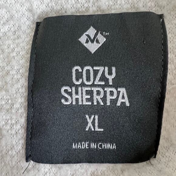 Members Mark Cozy Sherpa Jacket Womens XL Ivory Faux Fur Fleece Snaps Pockets - Picture 4 of 6